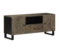 vidaXL TV Cabinet Black 105x33x46 cm Solid Wood Mango, TV stand, TV sideboard, h