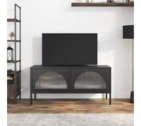 Vidaxl Tv Cabinet Black 105X35X50 Cm Glass And Steel
