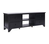 Vidaxl Tv Cabinet Black 108X30X40 Cm Solid Paulownia Wood, Black