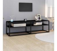 Vidaxl Tv Cabinet Black 140X40X40.5 Cm Tempered Glass