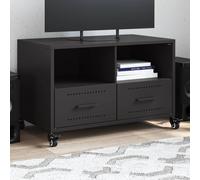 vidaXL TV Cabinet TV Stand Entertainment Centre Media TV Unit Black Steel