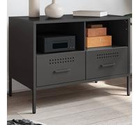 vidaXL TV Cabinet Black 68x39x50.5 cm Steel