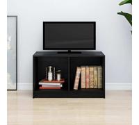 vidaXL TV Cabinet Black 70x33x42 cm Solid Pinewood UK
