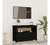 vidaXL Tv Cabinet Black 79x35x52 cm Solid Wood Pine, Black