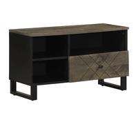 vidaXL TV Cabinet Black 80x33x46 cm Solid Wood Mango, TV stand, TV sideboard, hi