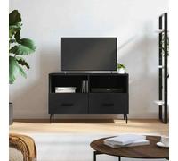 vidaXL TV Cabinet Black 80x36x50 cm Engineered Wood 03 UK HOT