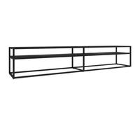 vidaXL TV Cabinet Black Marble Tempered Glass Stereo Hifi Cabinet TV Stand