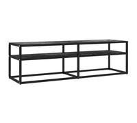 vidaXL TV Cabinet Black Marble Tempered Glass Stereo Hifi Cabinet TV Stand