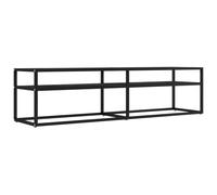 vidaXL TV Cabinet Black Marble Tempered Glass Stereo Hifi Cabinet TV Stand