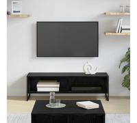 vidaXL TV Cabinet Black Oak 100 x 36.5 x 30.5 cm Engineered Wood, Living Room, Rectangular, Durable Sofa Set, for Modern Homes, Elegant Design, Ideal for Cozy Gatherings, Space-Saving