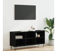vidaXL TV Cabinet 103.5 x 30 x 50 cm Black Oak Engineered Wood, Black