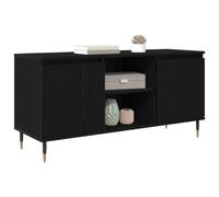 vidaXL TV Cabinet Black Oak 104 x 35 x 50 cm Engineered Wood