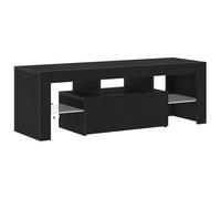 vidaXL TV Cabinet Black Oak 120 x 35 x 40 cm Engineered Wood, Living Room, Rectangular Modern Storage Unit, Stylish Media Console, Entertainment Center, LED Cabinet for Home Decor