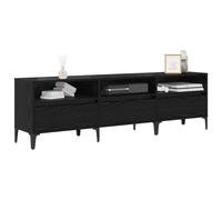 vidaXL TV Cabinet Black oak 150 x 30 x 44.5 cm, Living Room Cabinet, Rustic Media Console, Durable Storage Unit, Ample Drawer Space, Entertainment Center, TV Stand