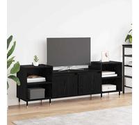 vidaXL TV Cabinet Black Oak 160 x 35 x 55 cm Engineered Wood