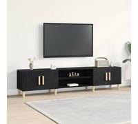 vidaXL TV Cabinet Black Oak 180 x 31.5 x 40 cm Engineered Wood