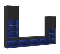 vidaXL TV Cabinet Black oak 40.5 x 30 x 102 cm Engineered wood, Living Room, Rectangular TV Cabinet, Rustic Home Furniture, Modular Media Stand, Decorative Storage, Versatile Indoor Decor