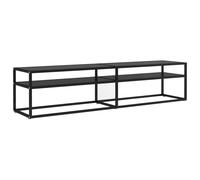 vidaXL TV Cabinet Black Tempered Glass Home Stereo Hifi Cabinet TV Stand Unit