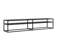 vidaXL TV Cabinet Black Tempered Glass Home Stereo Hifi Cabinet TV Stand Unit