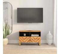 vidaXL TV Cabinet TV Unit Cabinet TV Stand Brown and Black Solid Wood Mango