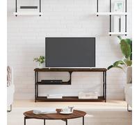 Vidaxl Tv Cabinet Brown Oak 103X38X46.5 Cm Engineered Wood And Steel, Brown