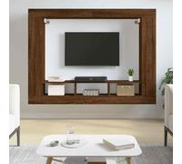 vidaXL TV Cabinet Brown Oak 152x22x113 cm Engineered Wood UK HOT