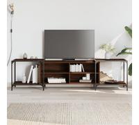 vidaXL TV Cabinet Brown Oak 203x37x50 cm Engineered Wood