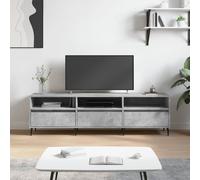 vidaXL 3 Door 3 Shelf Concrete Grey TV Cabinet - Size: 44.5 x 150 x 30cm - Wilko