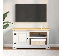 vidaXL TV Cabinet Corona White 100 x 40 x 52 cm Solid Pine Wood
