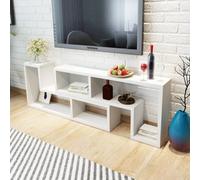 vidaXL TV Cabinet Double L-Shaped White TV Stand Sideboard Home DVD Player