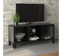 vidaXL TV Cabinet Grey Metal and MDF Home TV Stand Unit Lowboard Sideboard