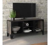 vidaXL TV Cabinet Grey Metal and MDF Home TV Stand Unit Lowboard Sideboard