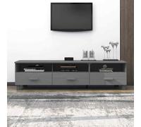 vidaXL TV Cabinet HAMAR Dark Grey 158x40x40 cm Solid Wood Pine UK HOT