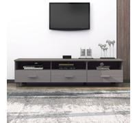 vidaXL TV Cabinet HAMAR Light Grey 158x40x40 cm Solid Wood Pine UK