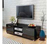 vidaXL TV Cabinet High-Gloss Black 120x40.5x35 cm UK