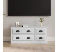 Vidaxl Tv Cabinet High Gloss White 100X35.5X45 Cm Engineered Wood, White