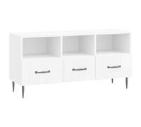 vidaXL TV Cabinet High Gloss White 102 x 34.5 x 50 cm Engineered Wood, White