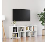 vidaXL TV Cabinet High Gloss White Engineered Wood Indoor Stereo Cabinet Set