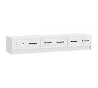vidaXL TV Cabinet 147 x 34.5 x 27 cm High Gloss White Engineered Wood, White
