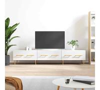vidaXL TV Cabinet High Gloss White 150x36x30 cm Engineered Wood 06 UK HOT