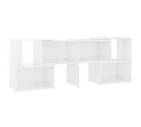 vidaXL TV Cabinet High Gloss White Engineered Wood Indoor Stereo Cabinet Set