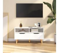 vidaXL TV Cabinet High Gloss White Engineered Wood TV Stand Media Unit Cabinet