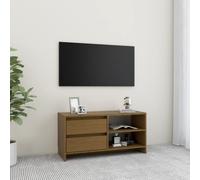 Vidaxl Tv Cabinet Honey Brown 80X31X39 Cm Solid Pinewood, Brown