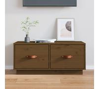 Vidaxl Tv Cabinet Honey Brown 80X34X35 Cm Solid Wood Pine, Brown