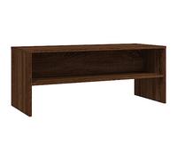 vidaXL TV Cabinet in Modern Brown Oak - Engineered Wood Television Stand with Open Shelf, Compact and Sturdy Media Unit for Living Room, Bedroom; Easy Assembly