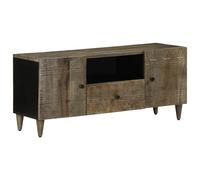vidaXL TV Cabinet Light Grey 105x33.5x46 cm Solid Wood Mango, TV stand, TV sideb