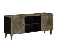 vidaXL TV Cabinet Light Grey 105x33.5x46 cm Solid Wood Mango, TV stand, TV sideb
