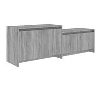 vidaXL TV Cabinet Living Room Bedroom Furniture Modern Lowboard Stereo Hifi Low Storage Cabinet TV Stand Entertainment Centre Grey Sonoma Chipboard