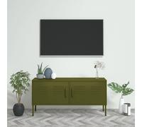 vidaXL TV Cabinet Olive Green Steel TV Stands Unit Stereo Cabinet Media Unit