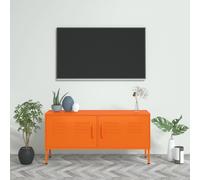 vidaXL TV Cabinet Orange Steel TV Stands Unit Stereo Hifi Cabinet Media Unit
